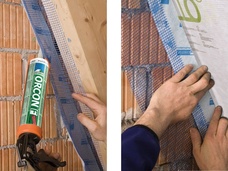 1a - Alternativ: Band zunächst auf Wand verkleben