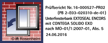 EXTOSEAL ENCORS geprüft vom ift Rosenheim